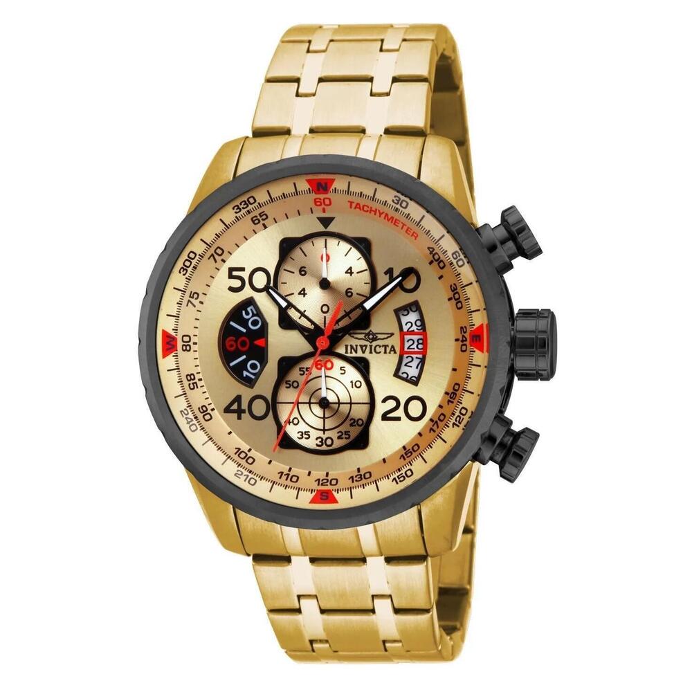 NWT Invicta 17205 Aviator | Chronograph | Gold | Men's Watch